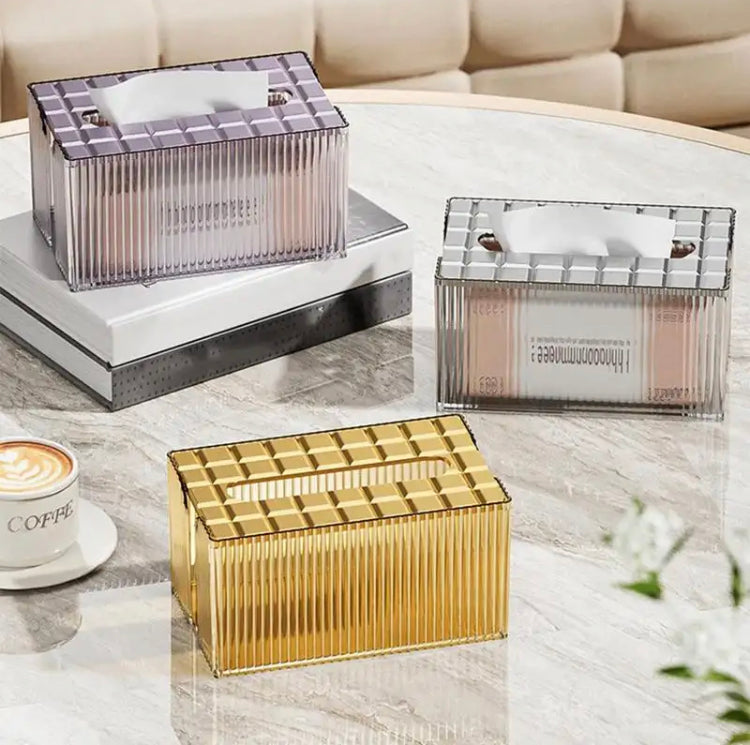 Plastic Luxury Napkin Holder, Rectangular Tissue Storage Organizer, Transparent Napkin Storage Box Plastic Luxury Napkin Holder, Rectangular Tissue Storage Organizer, Transparent Napkin Storage Box